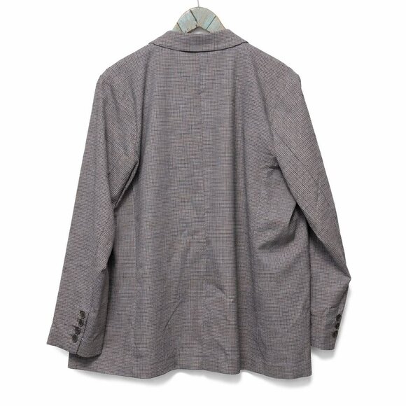 A.N.A. Blue Brown Check Herringbone Light Stretch Single Button Blazer, NWT, XXL